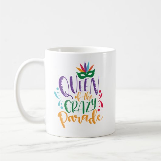 La reine de la parade folle Mardi Gras Mug (Gauche)