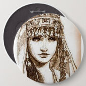 LA REINE DIHYA RONDE BUTTON 6,0 CM (Voorkant /achterkant)