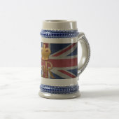 La reine Elizabeth II ER Mug avec drapeau britanni (Devant droit)