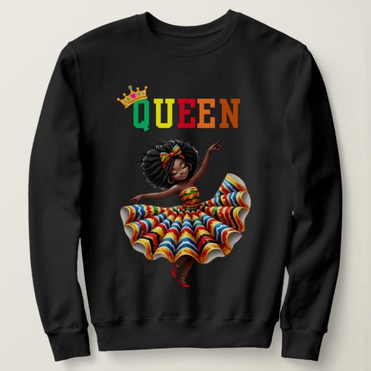 La reine nubienne : Danse sweatshirt féminine (Design devant)