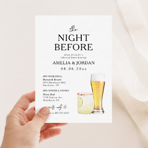 La répétition de dîner la veille & Invitation bois