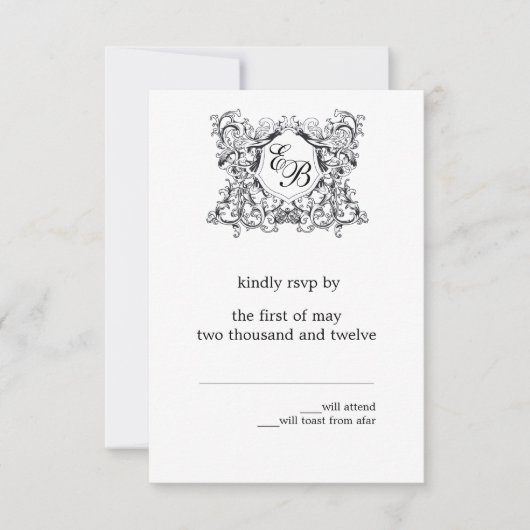 La réponse au mariage au monogramme 'Kate' (Devant)