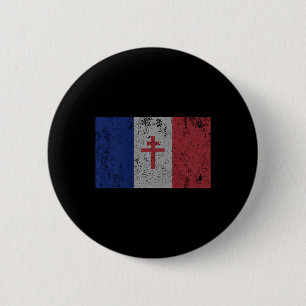 La Resistance The French Flag France Paris Wwii T Ronde Button 5,7 Cm
