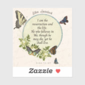 La Résurrection et la Vie - Sticker Jean 11:25 (Feuille)