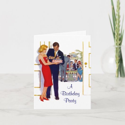 La rétro invitation de fête d'anniversaire carde (Devant)