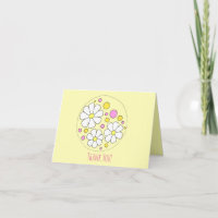 La rétro marguerite fleurit la note de Merci