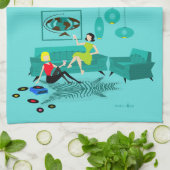 La rétro nuit de la fille en serviette de plat (Plié)