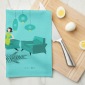 La rétro nuit de la fille en serviette de plat (Quart Plié)