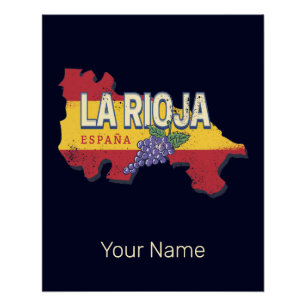 La Rioja Spanje Retro Regio Wijnstokken Perfect Poster