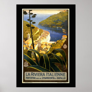 La Riviera Italienne, affiche de voyage vintage