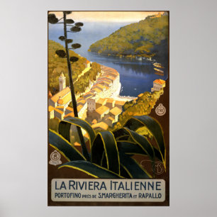 La Riviera Italienne Italie poster de voyage vinta