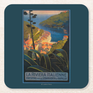La Riviera Italienne Vierkante Kartonnen Onderzetter