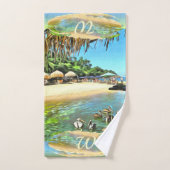 La rivière rencontre l'océan 0330 (Serviette à main)