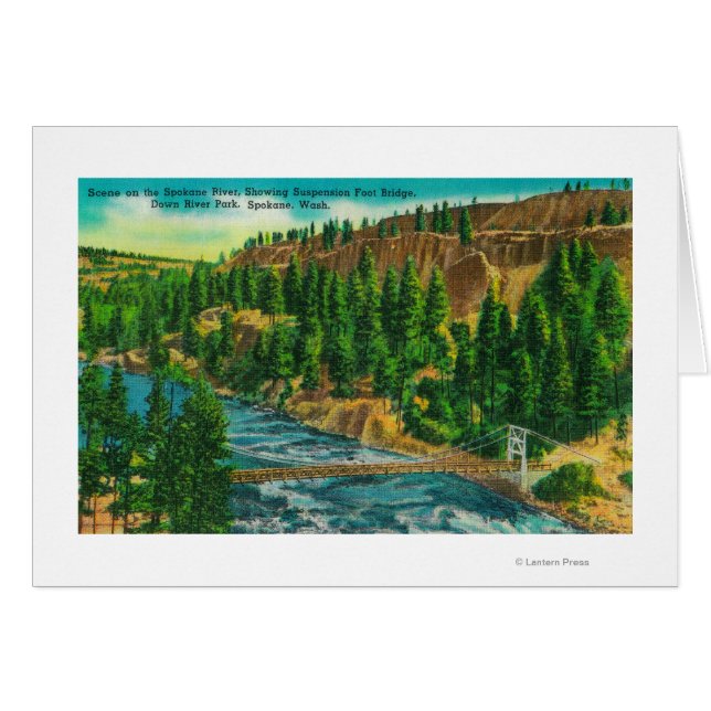 La rivière Spokane et le pont du pied de suspensio (Devant horizontal)