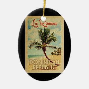 La Romana Palm Tree Vintage Travel Keramisch Ornament
