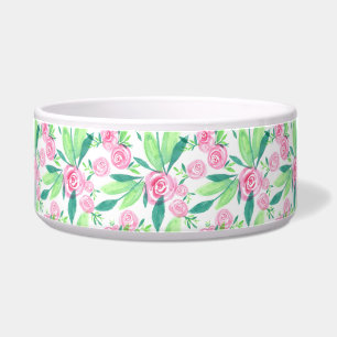 La Rosa Waterverf Floral Pattern Pet Bowl Voerbakje