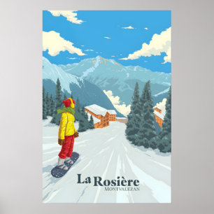 La Rosiere Snowboarden Reisposter Poster