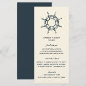 La roue du navire bleu | Menu Mariage nautique (Devant / Derrière)