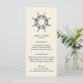 La roue du navire bleu | Menu Mariage nautique (Debout devant)