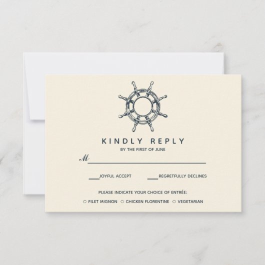 La roue du navire | Mariage RSVP avec choix de rep (Devant)