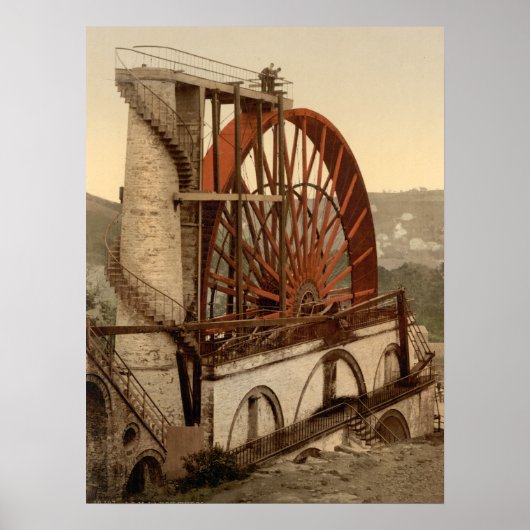 La Roue, Laxey, Île de Man, Impression d'archives (Devant)
