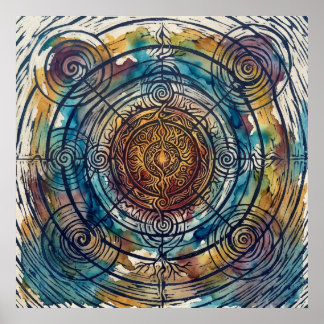La Roue Solaire de l'Alignement Sacré Art Mural