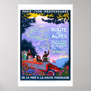 La Route des Alpes Travel Poster (jaren 20)