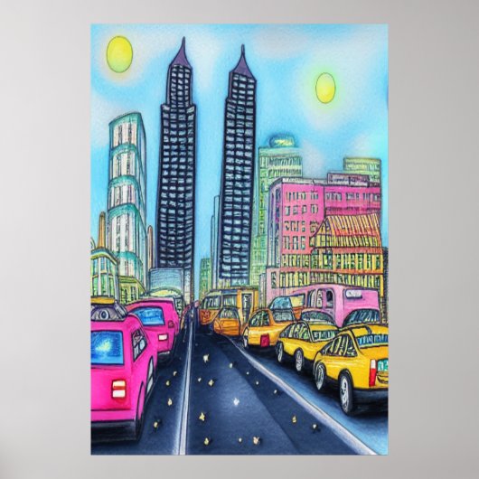 La route vers la capitale | AI Art Poster (Devant)