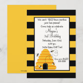 La ruche gaffent des invitations d'anniversaire (Devant / Derrière)