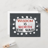 La Sagesse Vaut La Carte De Voeux D'Attente (Devant/Arrière en situation)