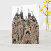 La Sagrada Familia - Barcelone - carte de voeux (Fleur jaune)