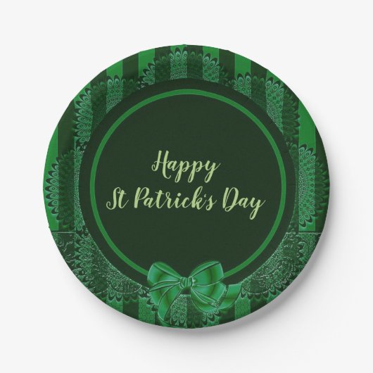 La Saint-Patrick - Assiette en papier ronde dentel (Devant)