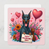 La Saint-Valentin - Doberman 1 - Carte (Devant / Derrière)