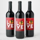La Saint-Valentin, étiquettes de vin (Bouteilles)