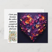 La Saint Valentin juste vous et moi carte postale  (Devant / Derrière)