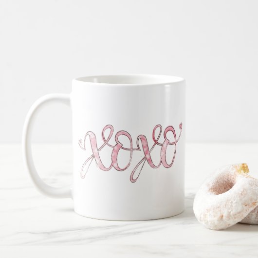 La Saint Valentin XOXO Design Mug (Avec donut)
