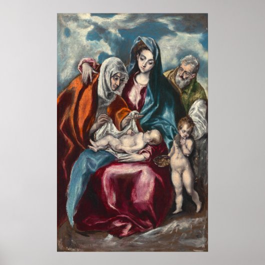 La Sainte Famille - El Greco, affiche d'art grec (Devant)