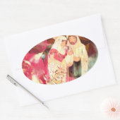 "La Sainte Famille" ~ Sticker ovale (Enveloppe)