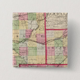 La Salle, Grundy, provincie Livingston Vierkante Button 5,1 Cm
