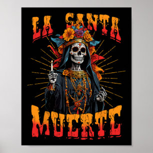 La Santa Muerte Suiker Schedel La Catrina Cinco De Poster