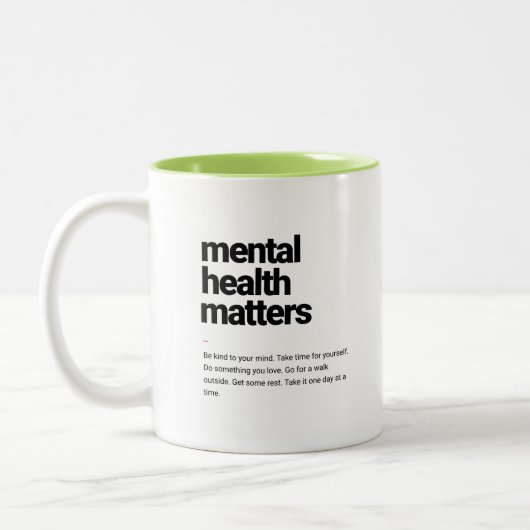 La santé mentale compte Mug (Gauche)