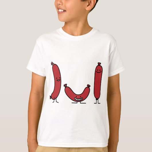 La saucisse heureuse badine le T-shirt (Devant)