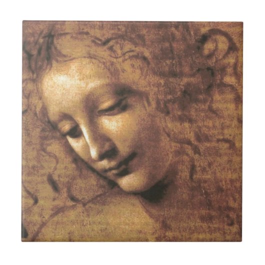 La Scapigliata door Leonardo da Vinci Tegeltje (Voorkant)