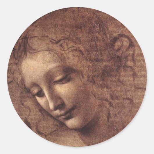 La Scapigliata Vrouw hoofd Ronde Sticker (Voorkant)