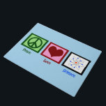 La Science d'amour de paix<br><div class="desc">Un signe de paix, coeur, et un modèle d'atome. Un grand cadeau de Noël pour un scientifique. Présent mignon de geek.</div>