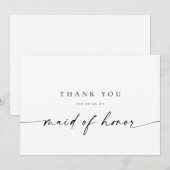 La servante d'honneur Carte de remerciements | Min (Devant / Derrière)