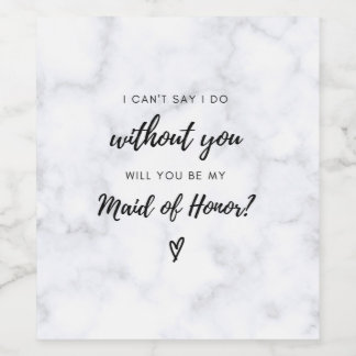 La servante d'honneur Proposition Étiquette de vin