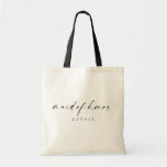 La servante du Sac fourre-tout d'honneur | Script<br><div class="desc">Ce sac fourre-tout simple est un cadeau amusant pour vos filles préférées ! Le design minimaliste mais élégant est parfait pour la mariée moderne. Doté d'un script de signature manuscrit avec une simple police sans-serif. Personnalisez ce sac avec le nom de votre servante d'honneur en cliquant sur "Détails" à côté...</div>