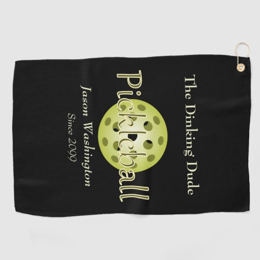 La Serviette de bal Dinking Dude Guy Pickleball (Horizontal)