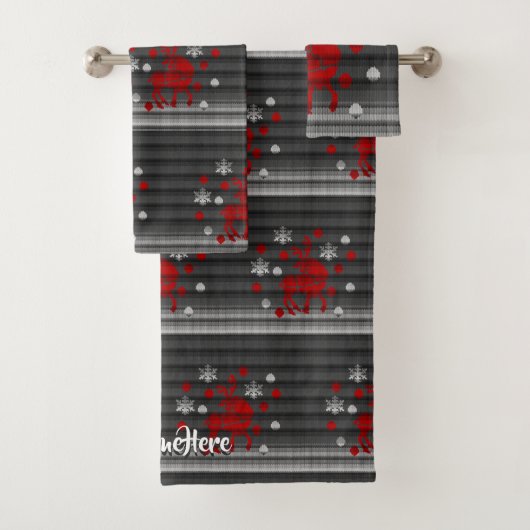 La serviette de Bath de Noël place les serviettes (En situation)